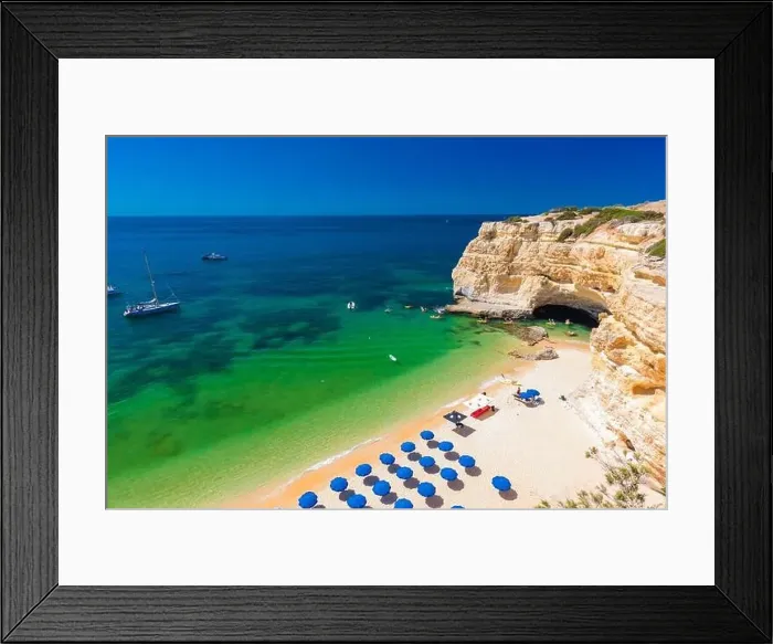 Framed Print : Aerial drone views of Praia da Marinha and Malhada do Baraco - beaches in Algarve, Portugal Framed Print : Aerial drone views of Praia da Marinha and Malhada do Baraco - beaches in Algarve, Portugal
