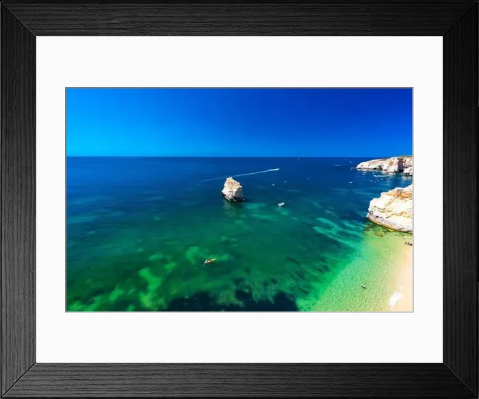 Framed Print : Aerial drone views of Praia da Marinha and Malhada do Baraco - beaches in Algarve, Portugal Framed Print : Aerial drone views of Praia da Marinha and Malhada do Baraco - beaches in Algarve, Portugal
