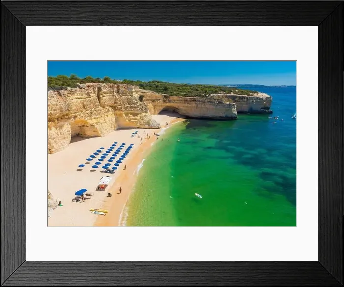 Framed Print : Aerial drone views of Praia da Marinha and Malhada do Baraco - beaches in Algarve, Portugal Framed Print : Aerial drone views of Praia da Marinha and Malhada do Baraco - beaches in Algarve, Portugal