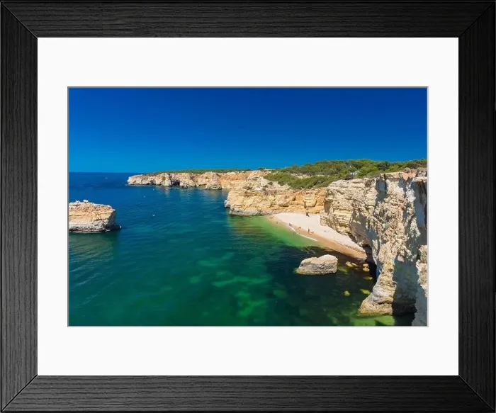 Framed Print : Aerial drone views of Praia da Marinha and Malhada do Baraco - beaches in Algarve, Portugal Framed Print : Aerial drone views of Praia da Marinha and Malhada do Baraco - beaches in Algarve, Portugal