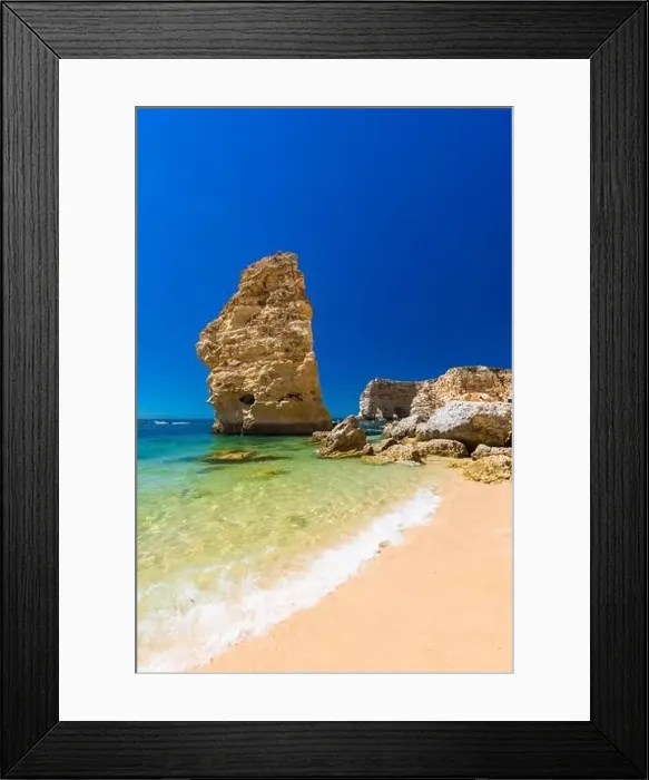 Framed Print : Aerial drone views of Praia da Marinha and Malhada do Baraco - beaches in Algarve, Portugal Framed Print : Aerial drone views of Praia da Marinha and Malhada do Baraco - beaches in Algarve, Portugal