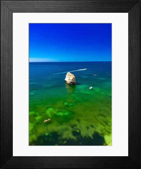 Framed Print : Aerial drone views of Praia da Marinha and Malhada do Baraco - beaches in Algarve, Portugal Framed Print : Aerial drone views of Praia da Marinha and Malhada do Baraco - beaches in Algarve, Portugal