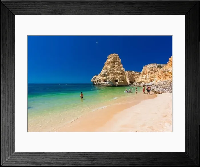Framed Print : Aerial drone views of Praia da Marinha and Malhada do Baraco - beaches in Algarve, Portugal Framed Print : Aerial drone views of Praia da Marinha and Malhada do Baraco - beaches in Algarve, Portugal