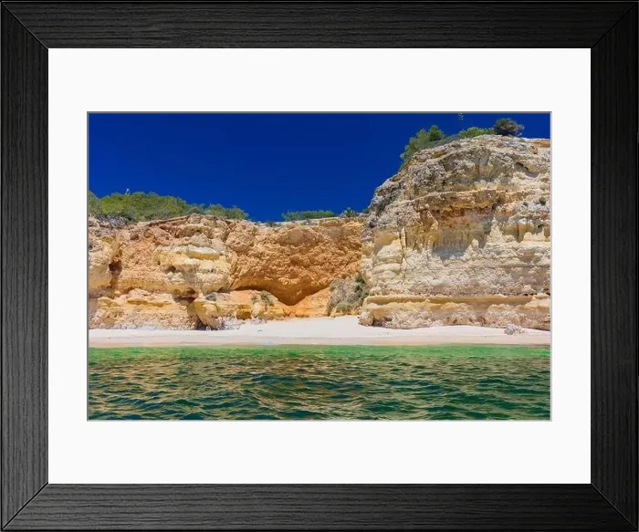 Framed Print : Aerial drone views of Praia da Marinha and Malhada do Baraco - beaches in Algarve, Portugal Framed Print : Aerial drone views of Praia da Marinha and Malhada do Baraco - beaches in Algarve, Portugal