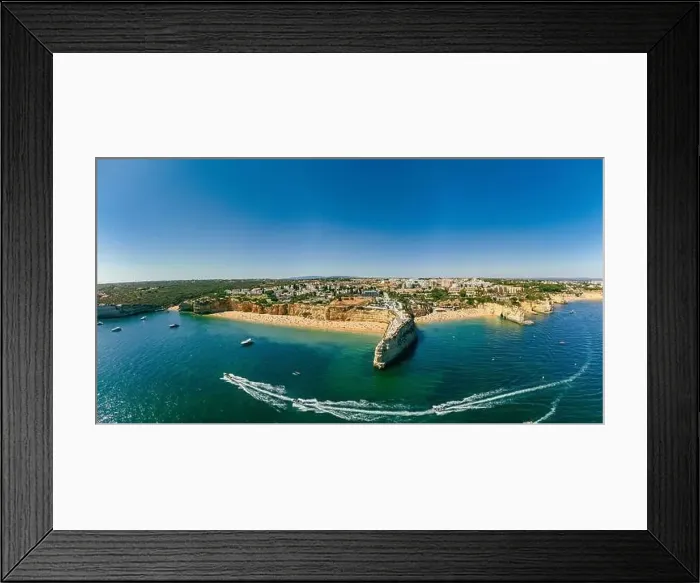 Framed Print : Aerial drone panoramic views of Praia Nova and Praia de Nossa beach, Algarve, Portugal Framed Print : Aerial drone panoramic views of Praia Nova and Praia de Nossa beach, Algarve, Portugal