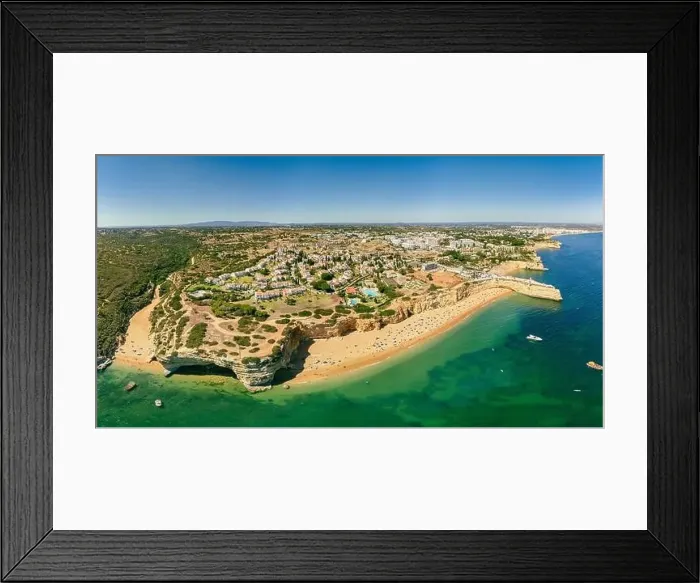 Framed Print : Aerial drone panoramic views of Praia Nova and Praia de Nossa beach, Algarve, Portugal Framed Print : Aerial drone panoramic views of Praia Nova and Praia de Nossa beach, Algarve, Portugal