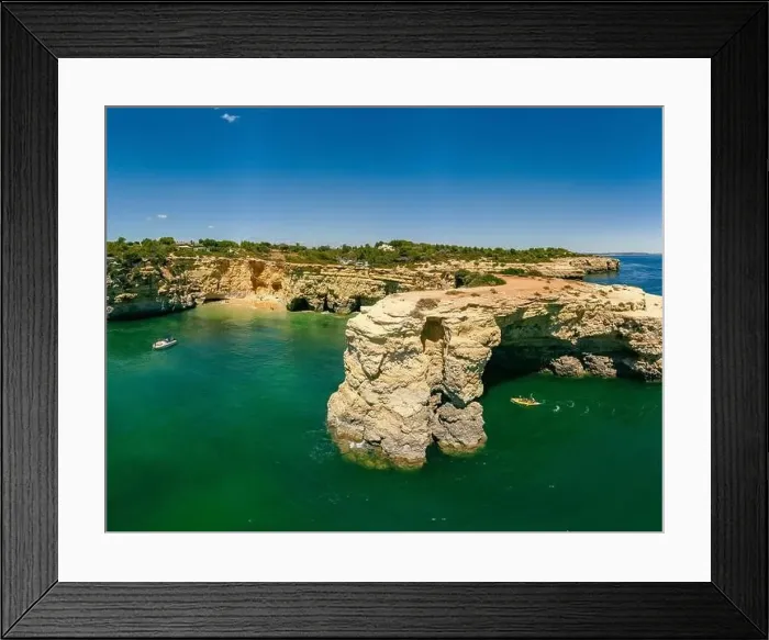 Framed Print : Aerial drone view of the Albandeira Beach (Praia da Albandeira) in Lagoa, Algarve, Portugal Framed Print : Aerial drone view of the Albandeira Beach (Praia da Albandeira) in Lagoa, Algarve, Portugal