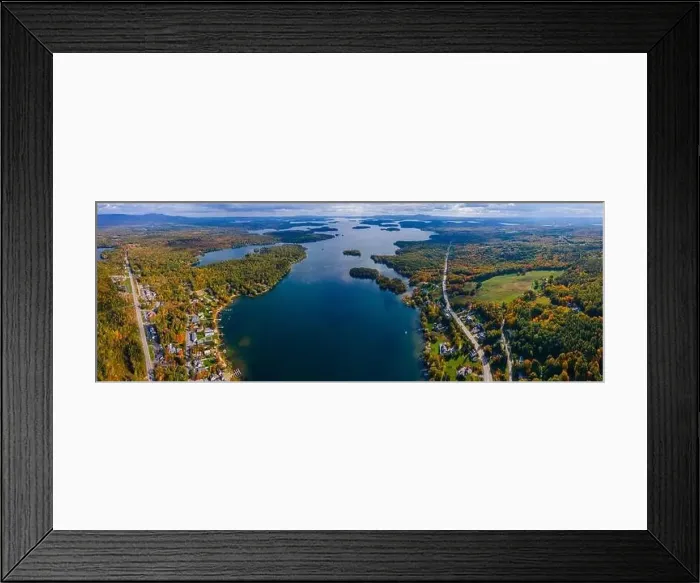 Framed Print : Panoramic aerial view of Center Harbor Bay in Lake Winnipesaukee in fall from town center of Center Harbor Framed Print : Panoramic aerial view of Center Harbor Bay in Lake Winnipesaukee in fall from town center of Center Harbor
