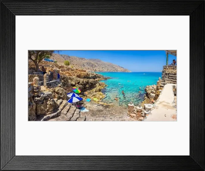 Framed Print : Amazing rocky beach of Ombros Gialos, Chania, Crete, Greece Framed Print : Amazing rocky beach of Ombros Gialos, Chania, Crete, Greece