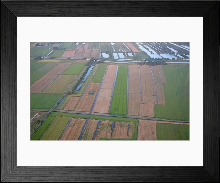 Framed Print : Agricultural landscape of Friesland, one of the northern provinces of the Netherlands - Friesland from above