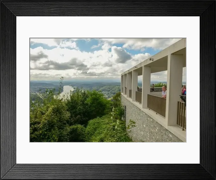 Framed Print : Königswinter, Germany - 20 September 2021: Drachenfels view point over Königswinter on Germany Framed Print : Königswinter, Germany - 20 September 2021: Drachenfels view point over Königswinter on Germany