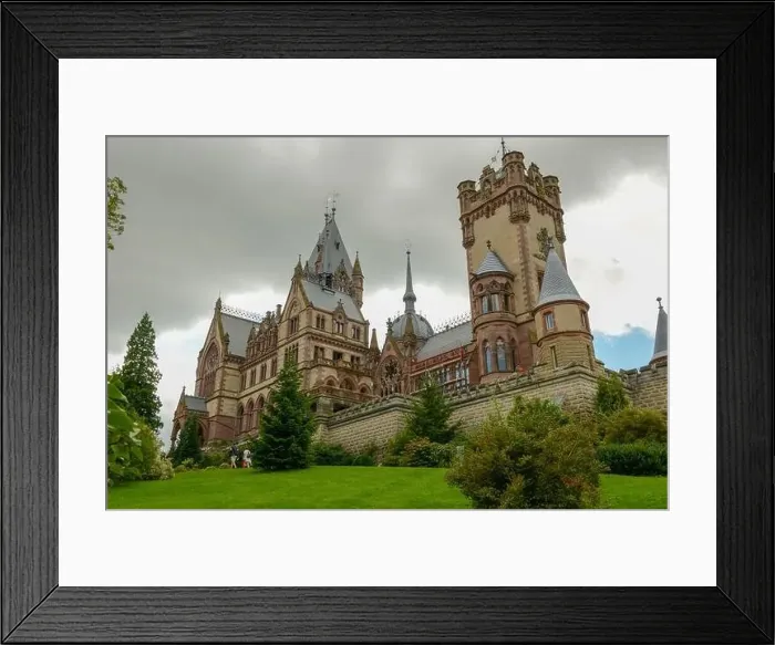 Framed Print : View at Drachenburg castle over Königswinter on Germany Framed Print : View at Drachenburg castle over Königswinter on Germany
