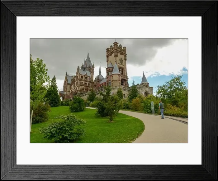 Framed Print : Königswinter, Germany - 20 September 2021: Drachenburg castle over Königswinter on Germany Framed Print : Königswinter, Germany - 20 September 2021: Drachenburg castle over Königswinter on Germany