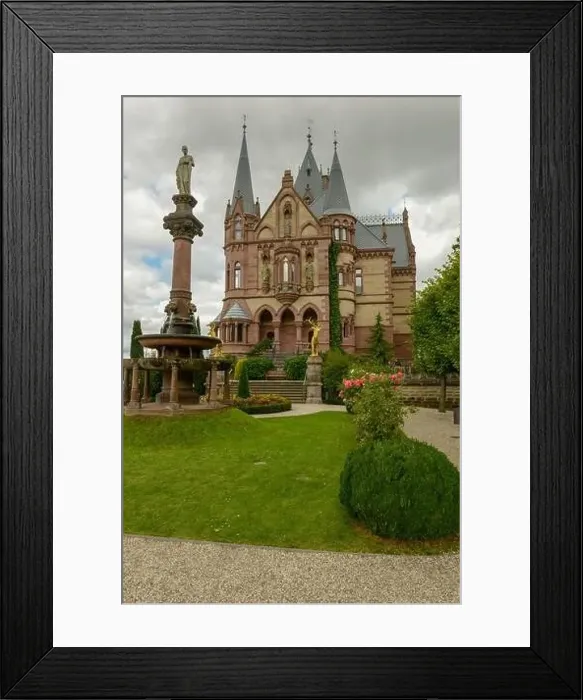 Framed Print : View at Drachenburg castle over Königswinter on Germany Framed Print : View at Drachenburg castle over Königswinter on Germany