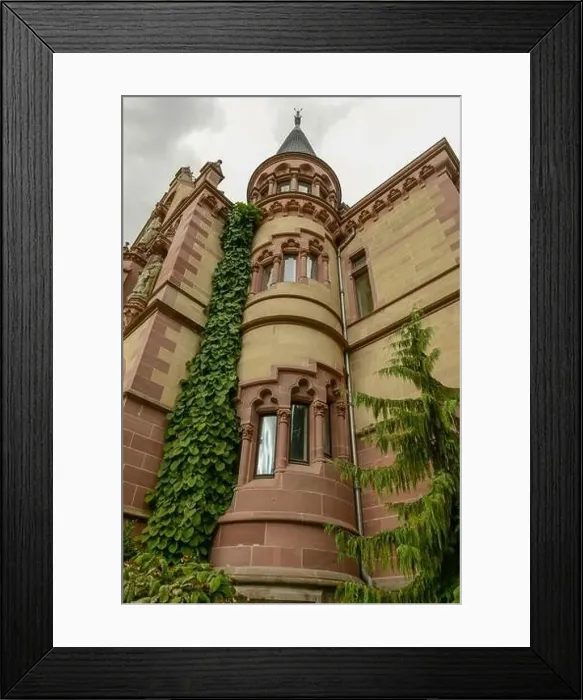 Framed Print : View at Drachenburg castle over Königswinter on Germany Framed Print : View at Drachenburg castle over Königswinter on Germany