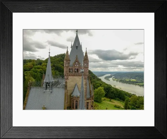 Framed Print : View at Drachenburg castle over Königswinter on Germany Framed Print : View at Drachenburg castle over Königswinter on Germany