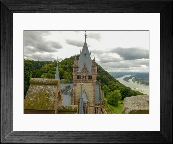 Framed Print : View at Drachenburg castle over Königswinter on Germany Framed Print : View at Drachenburg castle over Königswinter on Germany
