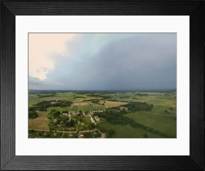 Framed Print : countryside roads in autumn colors with sunset light. drone image above ground aerial Framed Print : countryside roads in autumn colors with sunset light. drone image above ground aerial