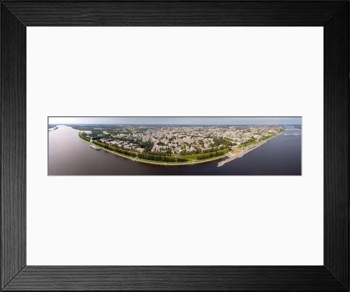 Framed Print : View from drone on river Volga and Yaroslavl, Russia Framed Print : View from drone on river Volga and Yaroslavl, Russia
