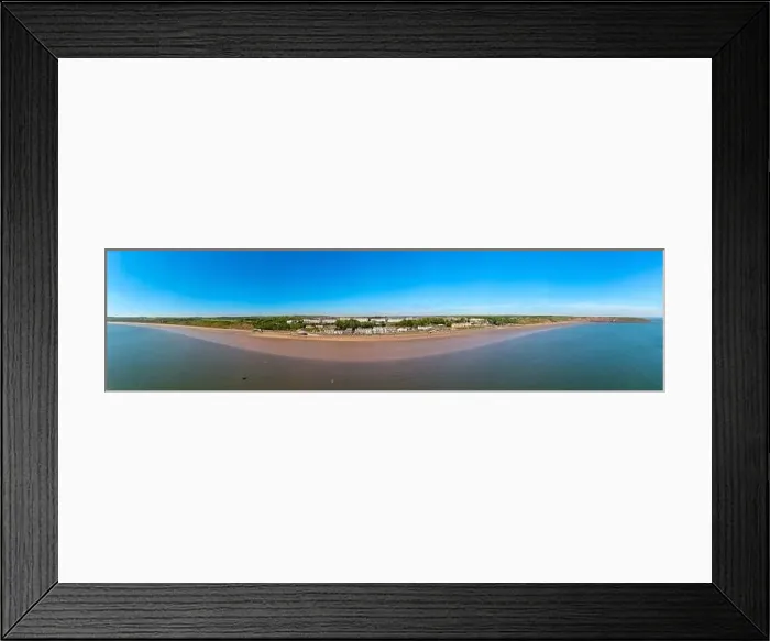 Framed Print : Aerial panoramic photo of the seaside village of Filey in the UK showing a wide view image of the sea front Framed Print : Aerial panoramic photo of the seaside village of Filey in the UK showing a wide view image of the sea front