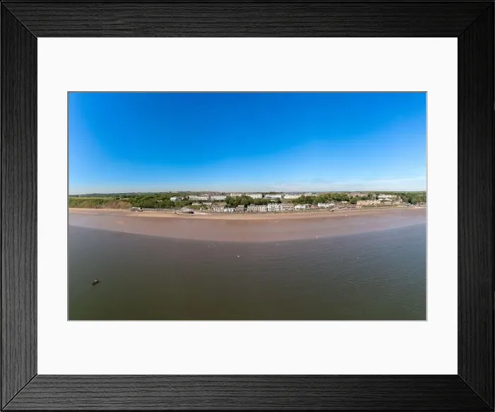 Framed Print : Aerial panoramic photo of the seaside village of Filey in the UK showing a wide view image of the sea front Framed Print : Aerial panoramic photo of the seaside village of Filey in the UK showing a wide view image of the sea front