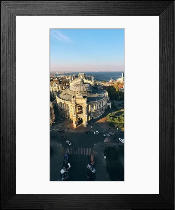 Framed Print : Vertical photo the National Opera and Ballet Theatre in Odessa Ukraine with city and port background Framed Print : Vertical photo the National Opera and Ballet Theatre in Odessa Ukraine with city and port background