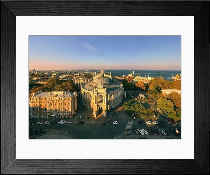 Framed Print : Sunset panorama the National Opera and Ballet Theatre in Odessa Ukraine with city and port background Framed Print : Sunset panorama the National Opera and Ballet Theatre in Odessa Ukraine with city and port background