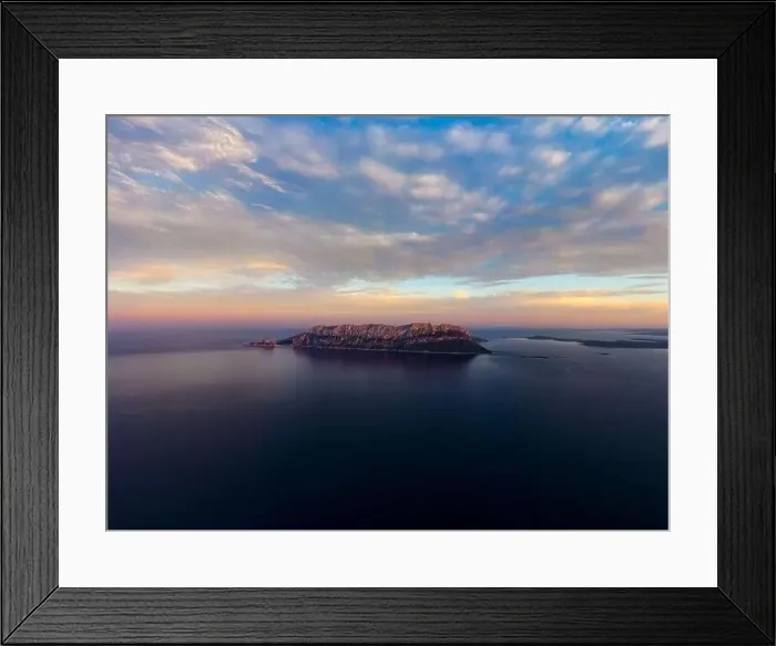 Framed Print : View from above, stunning aerial view of Tavolara Island during a dramatic sunset Framed Print : View from above, stunning aerial view of Tavolara Island during a dramatic sunset
