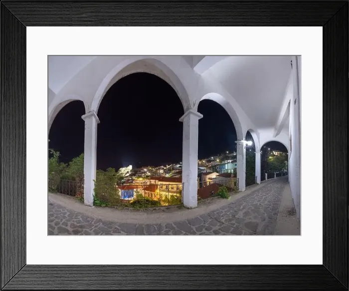 Framed Print : Chora is a traditional medieval village and capital of Samothraki island, Greece Framed Print : Chora is a traditional medieval village and capital of Samothraki island, Greece