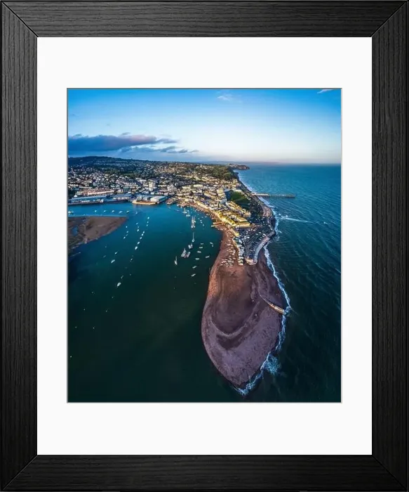 Framed Print : Panorama over River Teign, Shaldon and Teignmouth from a drone, Devon, England, Europe Framed Print : Panorama over River Teign, Shaldon and Teignmouth from a drone, Devon, England, Europe