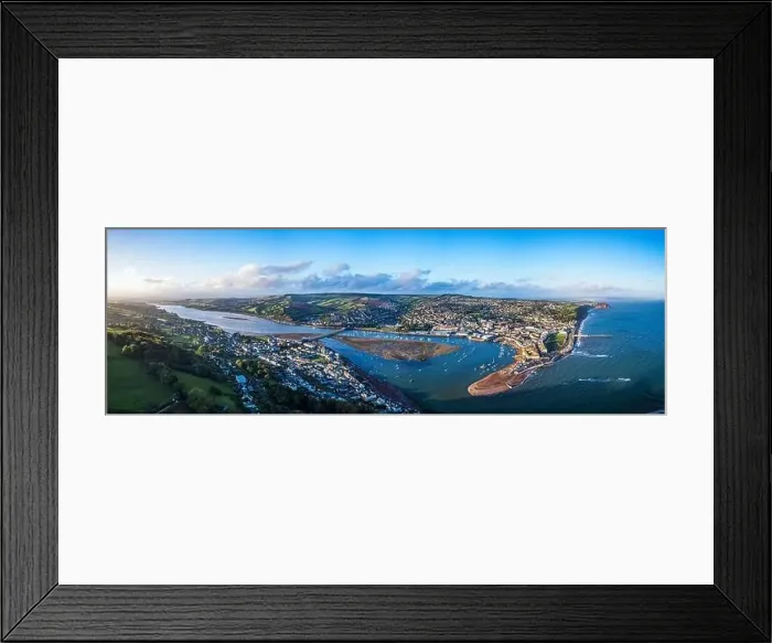 Framed Print : Panorama over River Teign, Shaldon and Teignmouth from a drone, Devon, England, Europe Framed Print : Panorama over River Teign, Shaldon and Teignmouth from a drone, Devon, England, Europe