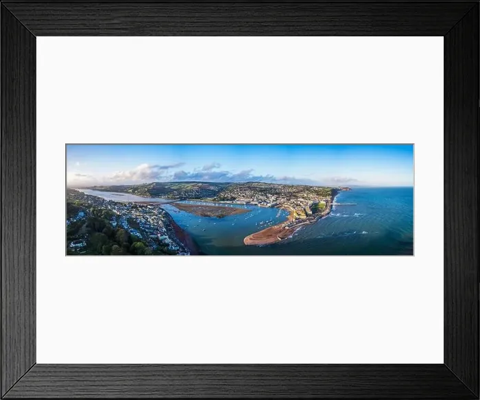 Framed Print : Panorama over River Teign, Shaldon and Teignmouth from a drone, Devon, England, Europe Framed Print : Panorama over River Teign, Shaldon and Teignmouth from a drone, Devon, England, Europe