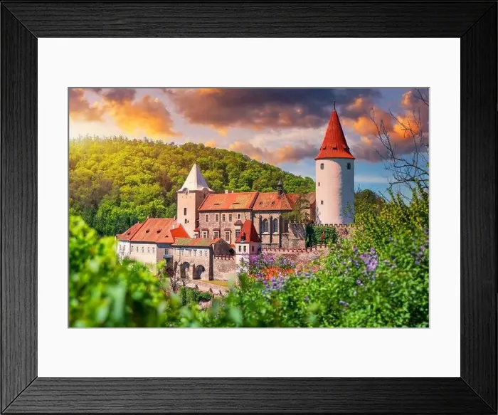 Framed Print : Aerial view of castle Krivoklat in Czech republic Framed Print : Aerial view of castle Krivoklat in Czech republic