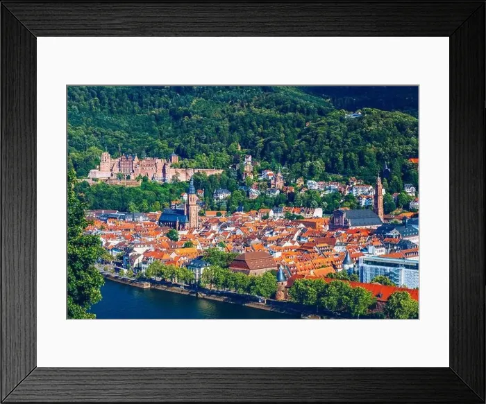 Framed Print : Heidelberg skyline aerial view from above Framed Print : Heidelberg skyline aerial view from above