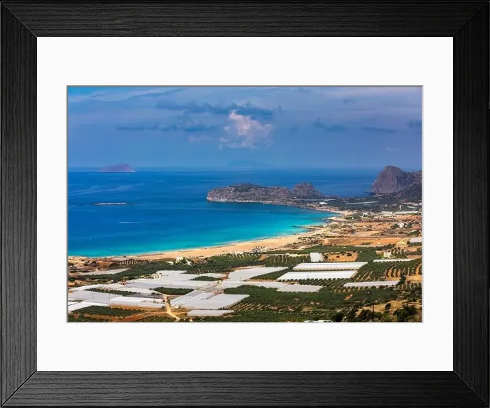 Framed Print : Shot of beautiful turquoise beach Falasarna (Falassarna) in Crete Framed Print : Shot of beautiful turquoise beach Falasarna (Falassarna) in Crete