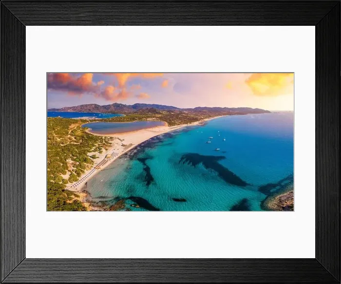 Framed Print : Torre di Porto Giunco Tower and Simius Beach near Villasimius Framed Print : Torre di Porto Giunco Tower and Simius Beach near Villasimius