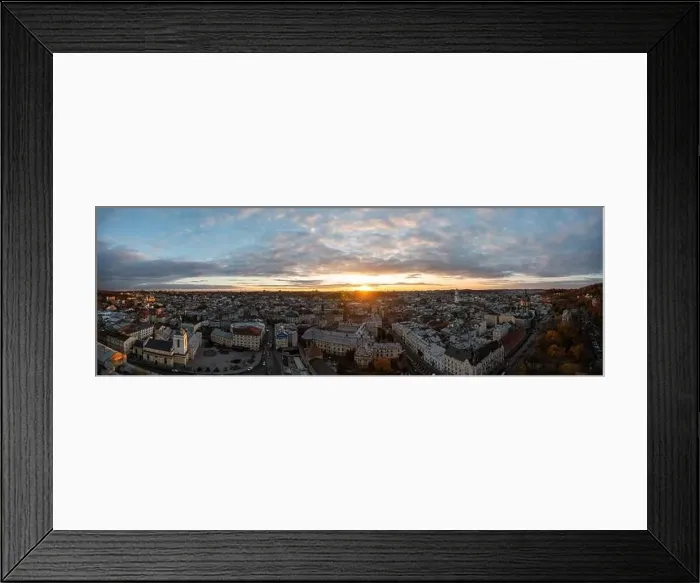 Framed Print : Lviv, Ukarine - October 26, 2021: Panoramic view on Lviv from drone Framed Print : Lviv, Ukarine - October 26, 2021: Panoramic view on Lviv from drone