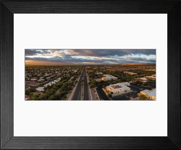 Framed Print : Main street in Green Valley, Arizona, aerial panorama Framed Print : Main street in Green Valley, Arizona, aerial panorama