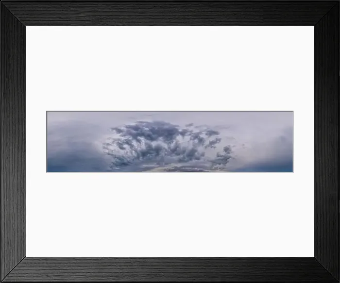 Framed Print : Sky panorama on overcast rainy day with Nimbostratus clouds in seamless spherical equirectangular format Framed Print : Sky panorama on overcast rainy day with Nimbostratus clouds in seamless spherical equirectangular format