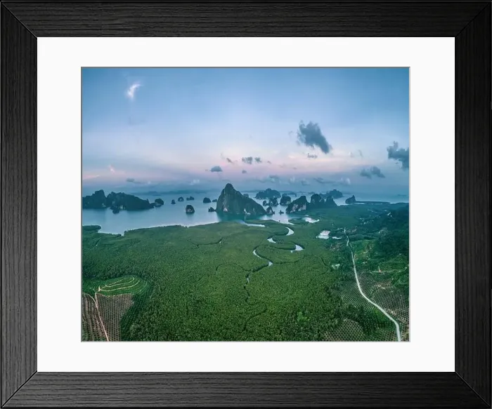 Framed Print : Aerial view of beautiful Phang Nga Bay in Thailand Framed Print : Aerial view of beautiful Phang Nga Bay in Thailand