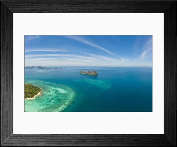 Framed Print : Aerial view of beautiful Bamboo Island in Thailand Framed Print : Aerial view of beautiful Bamboo Island in Thailand