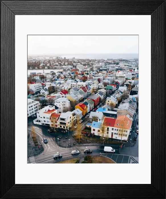 Framed Print : Reykjavik, Iceland - 02 may 2019: Reykjavik aerial view Framed Print : Reykjavik, Iceland - 02 may 2019: Reykjavik aerial view