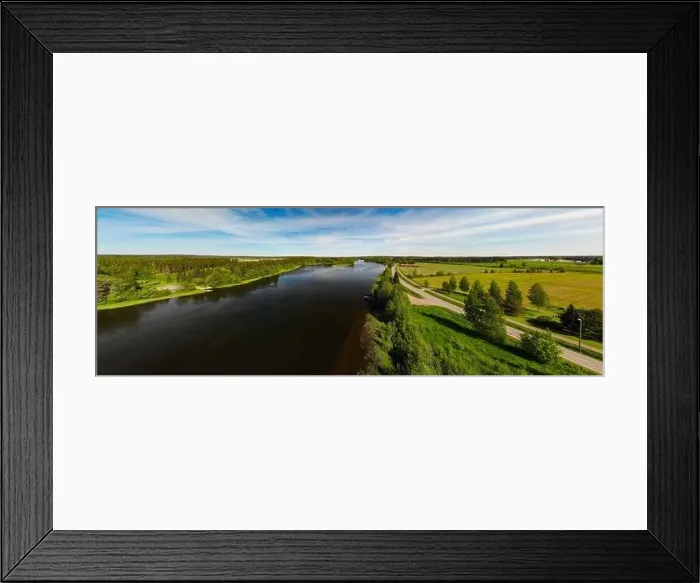 Framed Print : Aerial panoramic view of place Myllykoski at river Kymijoki, Kouvola, Finland Framed Print : Aerial panoramic view of place Myllykoski at river Kymijoki, Kouvola, Finland