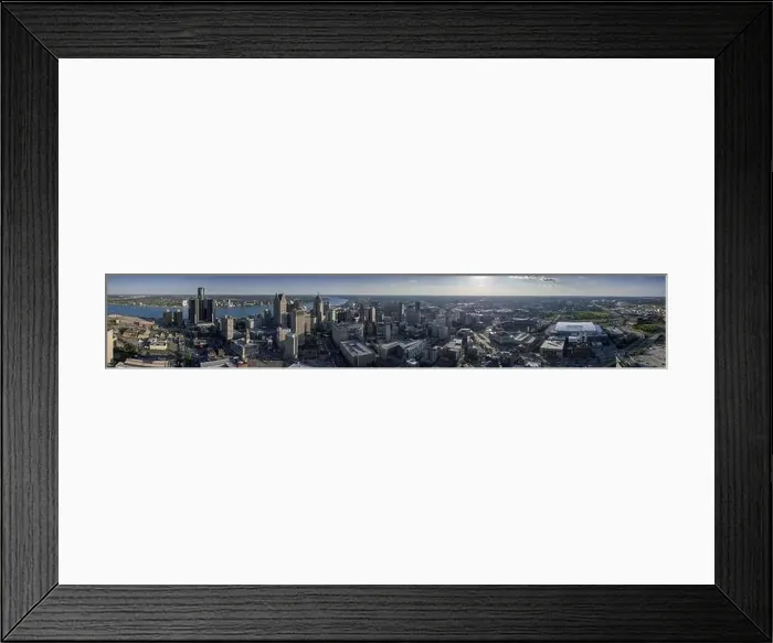 Framed Print : Aerial View Of The Detroit Michigan Skyline Framed Print : Aerial View Of The Detroit Michigan Skyline