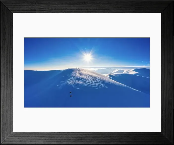 Framed Print : Aerial view of beautiful winter mountain slopes Framed Print : Aerial view of beautiful winter mountain slopes