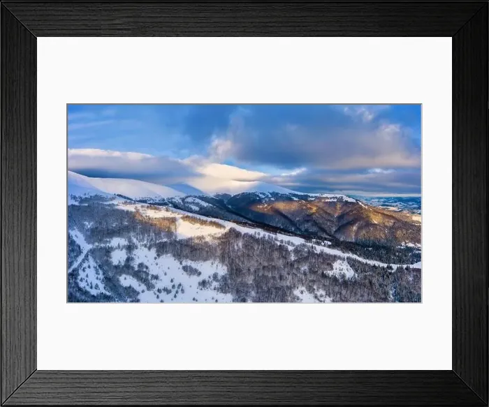 Framed Print : Wonderful landscapes of the Carpathian mountains covered with the first snow in Ukraine near the village of Pylypets Framed Print : Wonderful landscapes of the Carpathian mountains covered with the first snow in Ukraine near the village of Pylypets