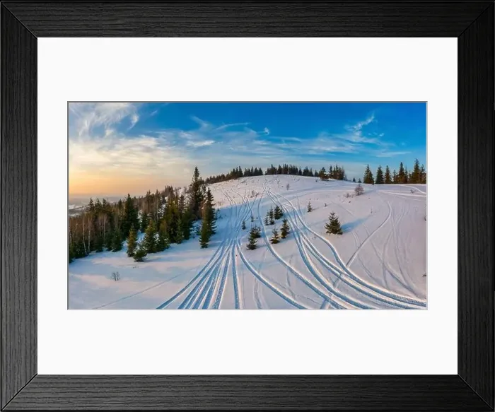 Framed Print : Magical winter panorama of beautiful snowy slopes Framed Print : Magical winter panorama of beautiful snowy slopes