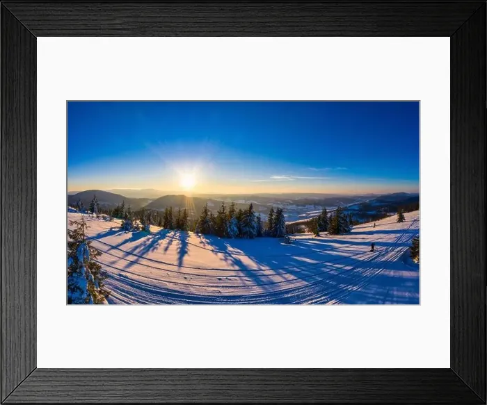Framed Print : Magical winter panorama of beautiful snowy slopes Framed Print : Magical winter panorama of beautiful snowy slopes