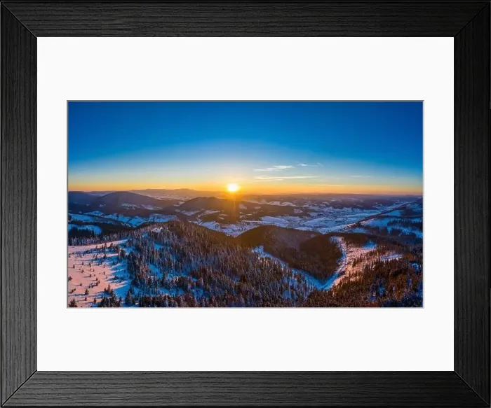 Framed Print : Picturesque winter panorama of mountain hills Framed Print : Picturesque winter panorama of mountain hills