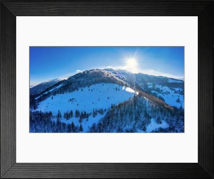 Framed Print : Magical winter panorama of beautiful snowy slopes Framed Print : Magical winter panorama of beautiful snowy slopes